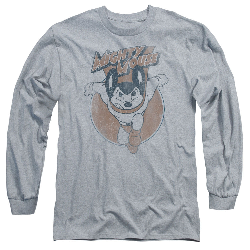 MIGHTY MOUSE/FLYING WITH PURPOSE - L/S ADULT 18/1 - ATHLETIC HEATHER