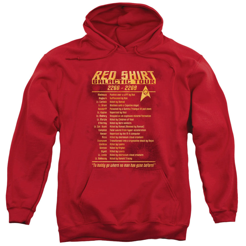 STAR TREK/RED SHIRT TOUR - ADULT PULLOVER HOODIE - RED