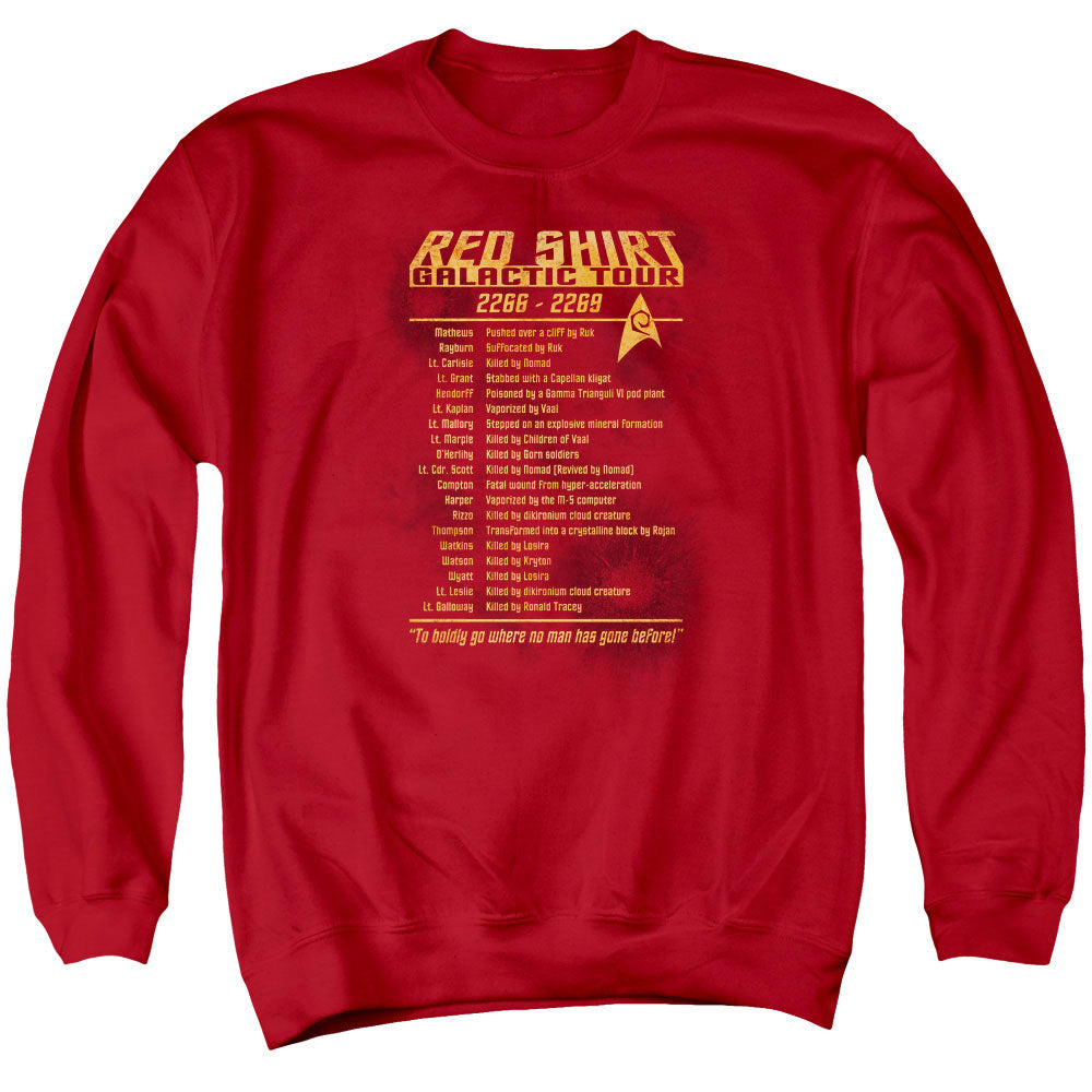 STAR TREK/RED SHIRT TOUR - ADULT CREWNECK SWEATSHIRT - RED