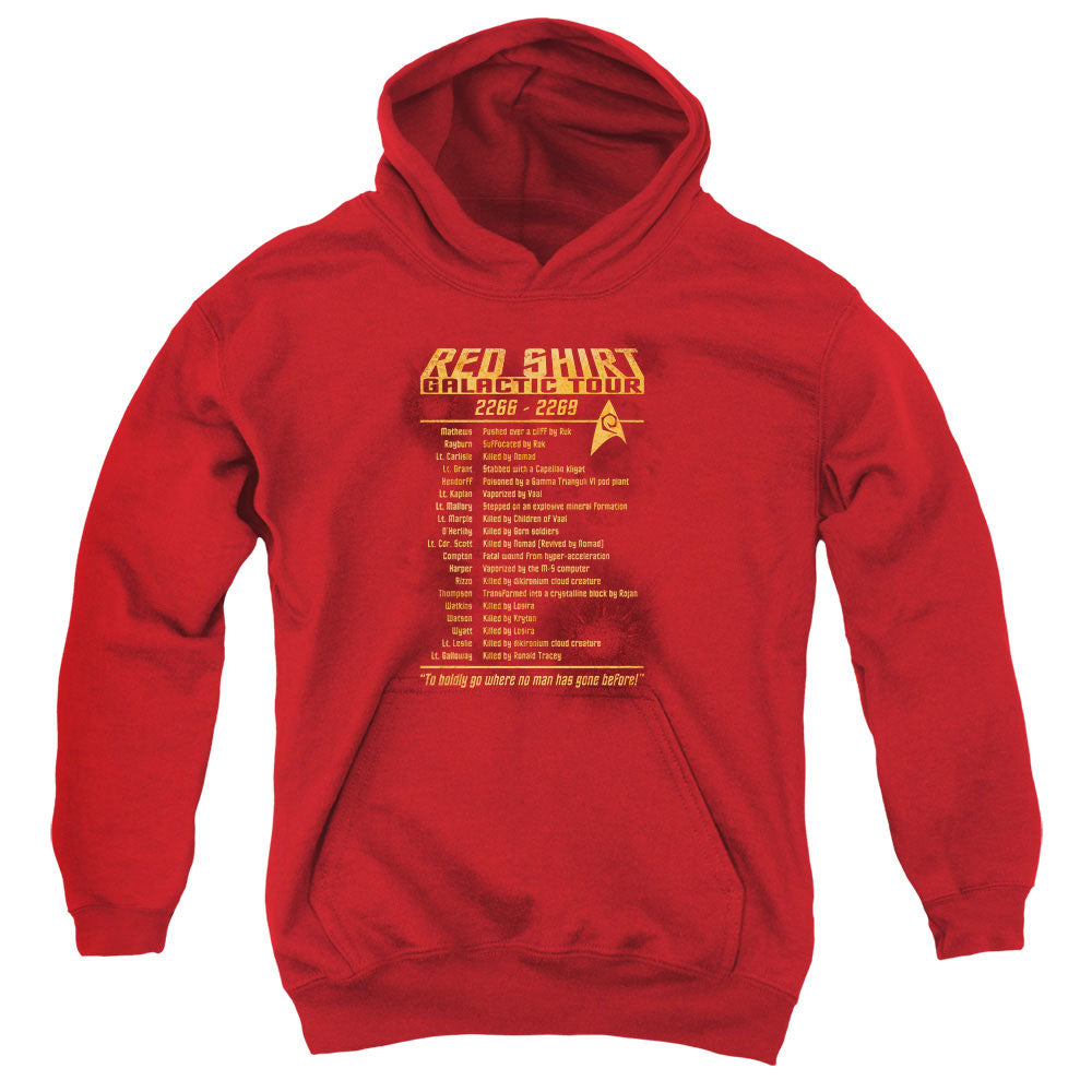 STAR TREK/RED SHIRT TOUR - YOUTH PULLOVER HOODIE - RED