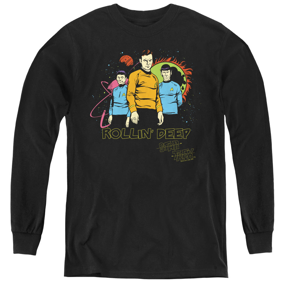 STAR TREK/ROLLIN DEEP - YOUTH LONG SLEEVE TEE - BLACK