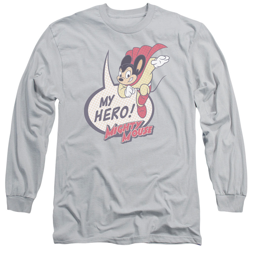 MIGHTY MOUSE/MY HERO - L/S ADULT 18/1 - SILVER