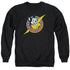 MIGHTY MOUSE/MIGHTY HERO - ADULT CREWNECK SWEATSHIRT - BLACK