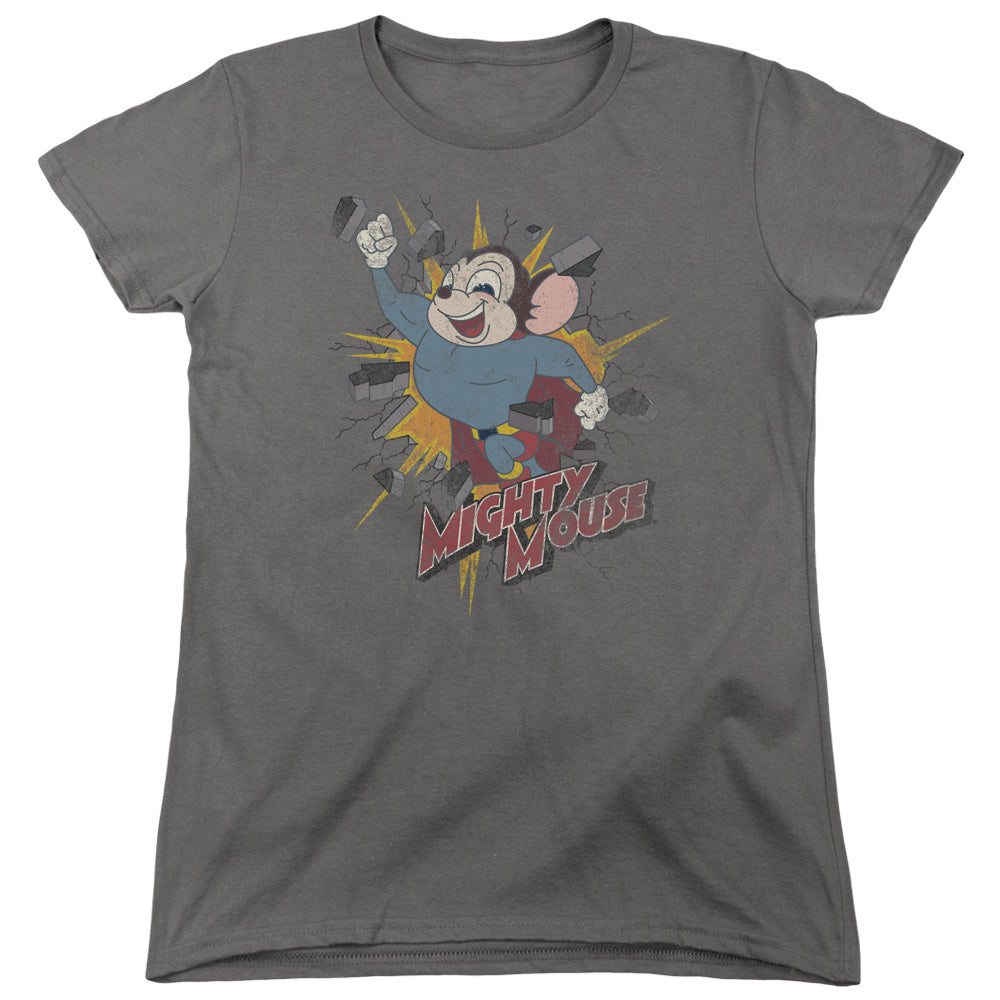 MIGHTY MOUSE/BREAK THROUGH - S/S WOMENS TEE - CHARCOAL
