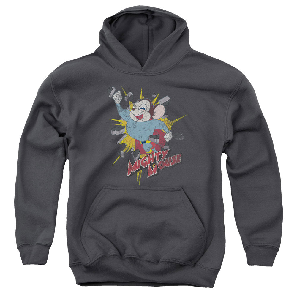 MIGHTY MOUSE/BREAK THROUGH - YOUTH PULLOVER HOODIE - CHARCOAL