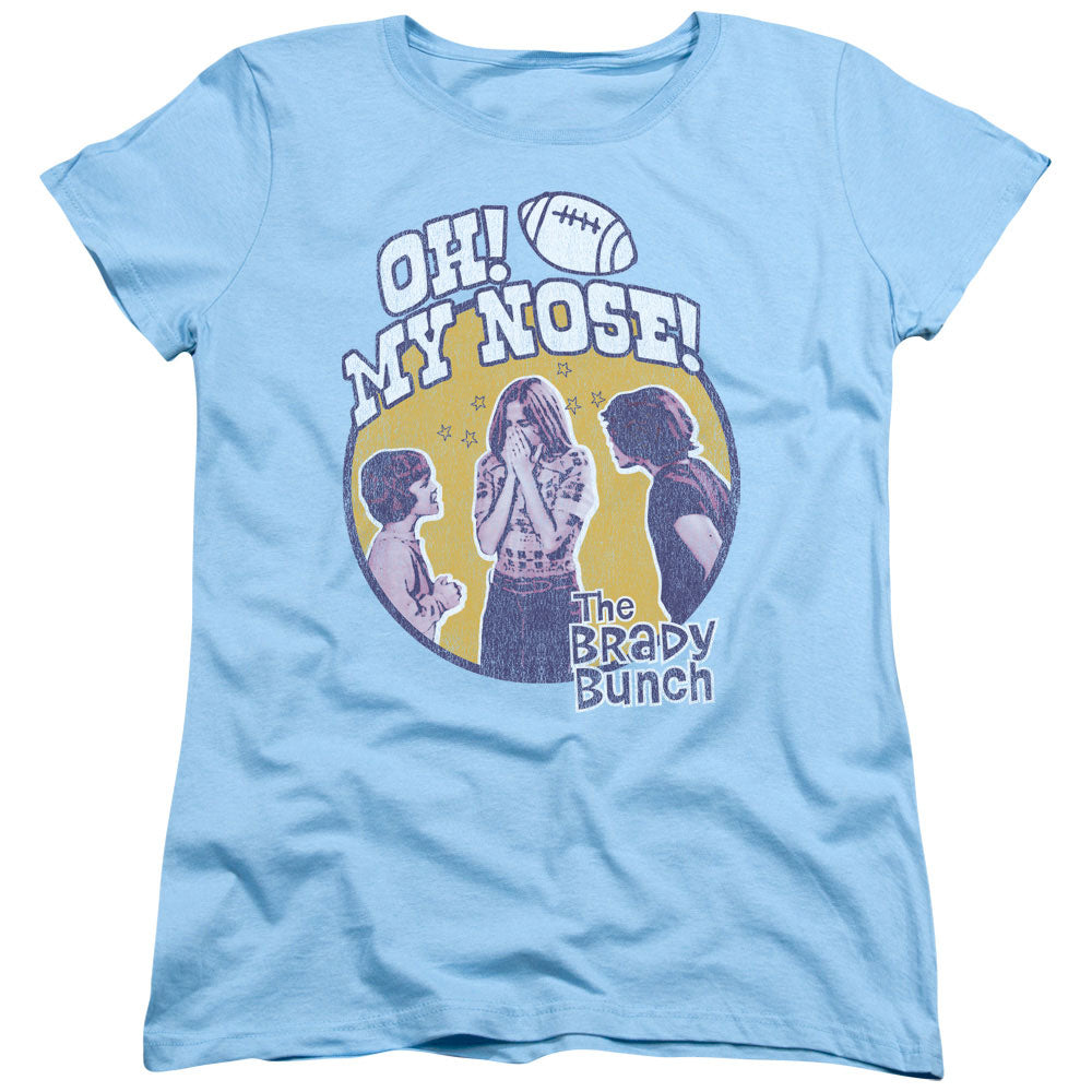 BRADY BUNCH/MY NOSE - S/S WOMENS TEE - LIGHT BLUE