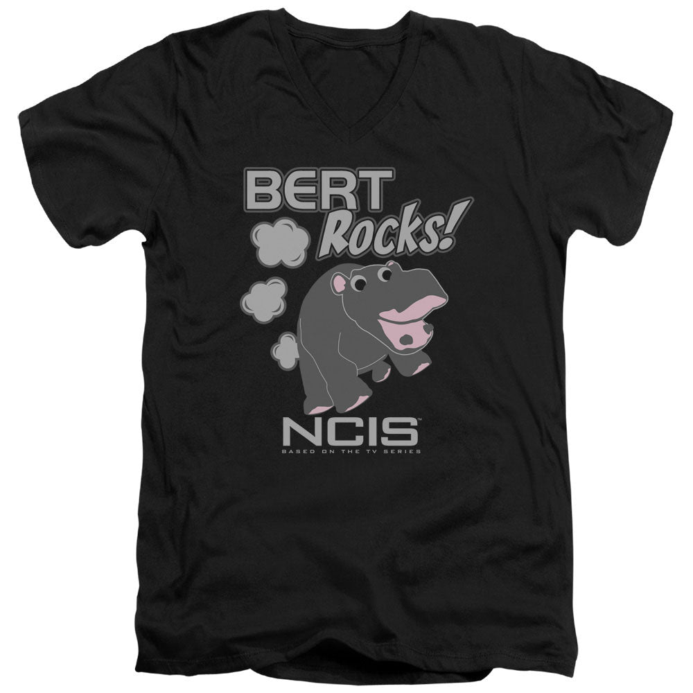 NCIS/BERT ROCKS - S/S ADULT V-NECK 30/1 - BLACK