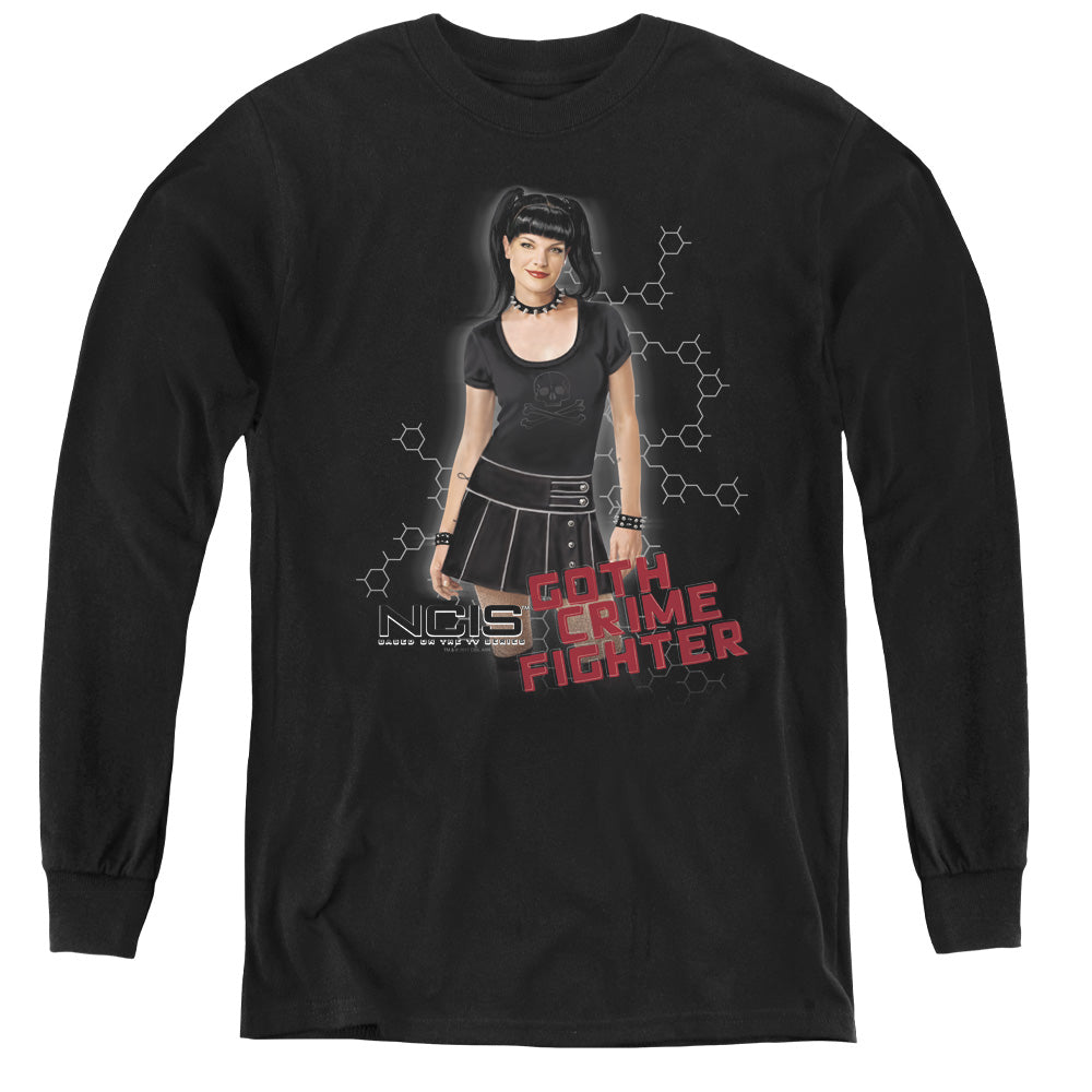 NCIS/GOTH CRIME FIGHTER - YOUTH LONG SLEEVE TEE - BLACK
