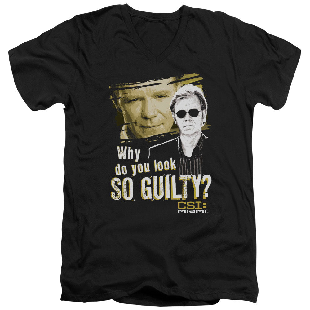 CSI MIAMI/SO GUILTY - S/S ADULT V-NECK 30/1 - BLACK