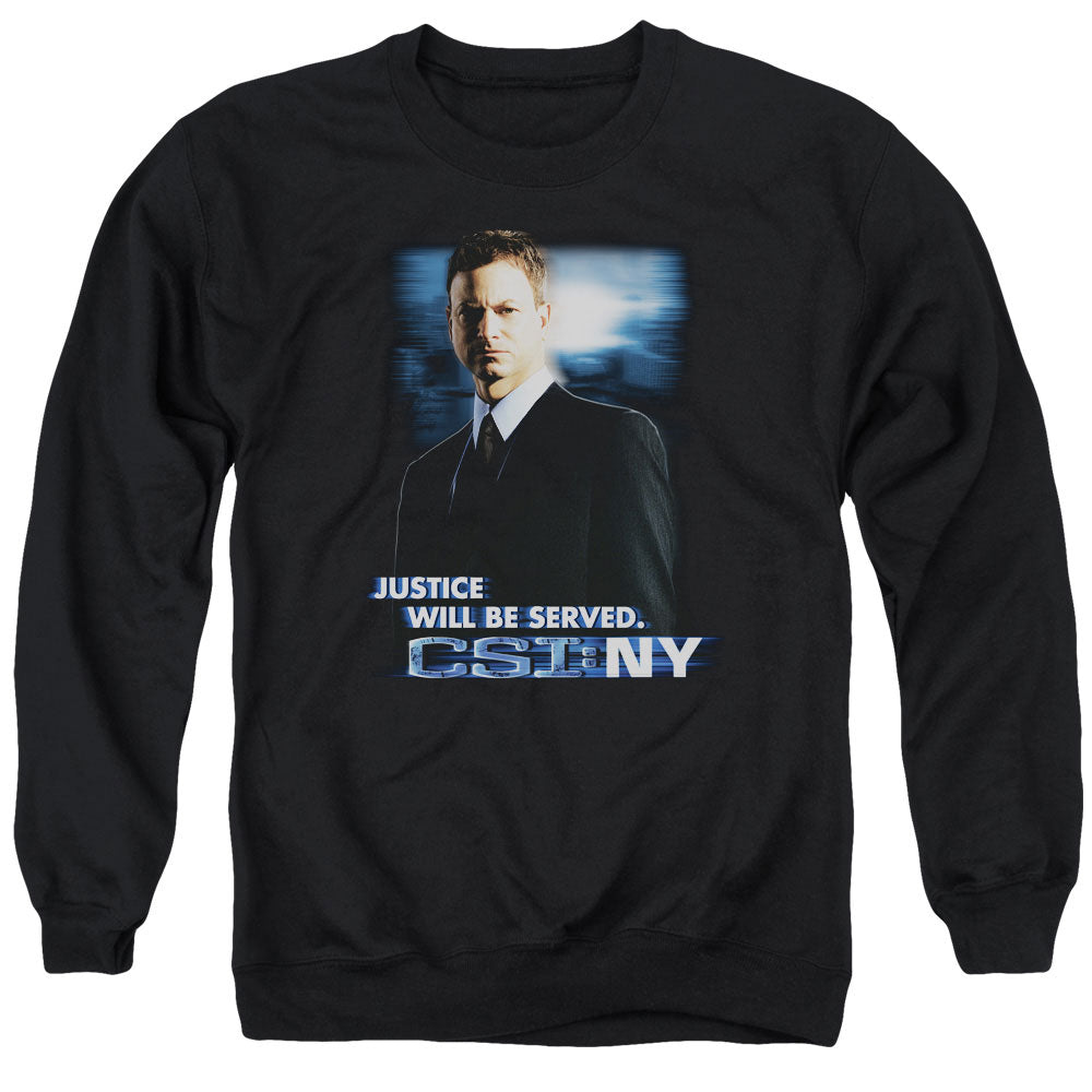 CSI:NY/JUSTICE SERVED - ADULT CREWNECK SWEATSHIRT - BLACK