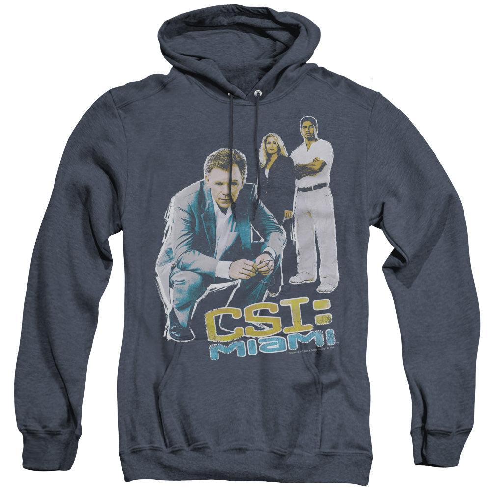 CSI MIAMI/PERSPECTIVE - ADULT HEATHER HOODIE - NAVY