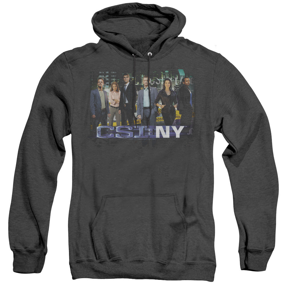 CSI NY/CAST - ADULT HEATHER HOODIE - BLACK