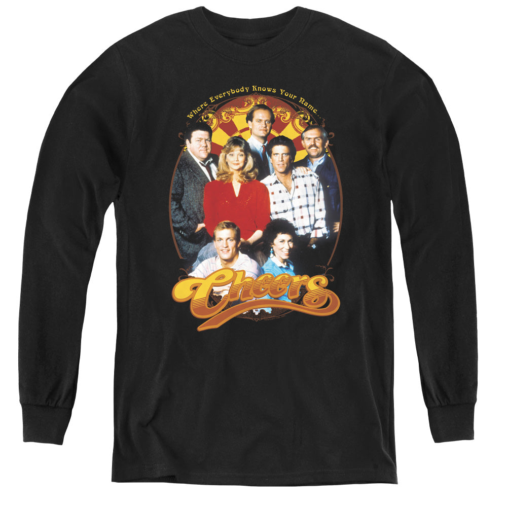CHEERS/GROUP SHOT - YOUTH LONG SLEEVE TEE - BLACK