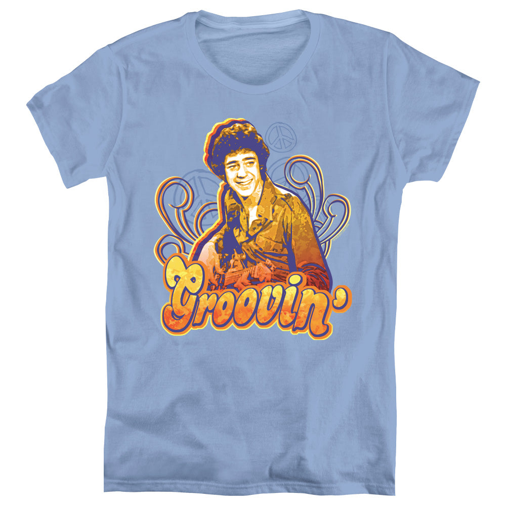 BRADY BUNCH/GROOVIN - S/S WOMENS TEE - CAROLINA BLUE