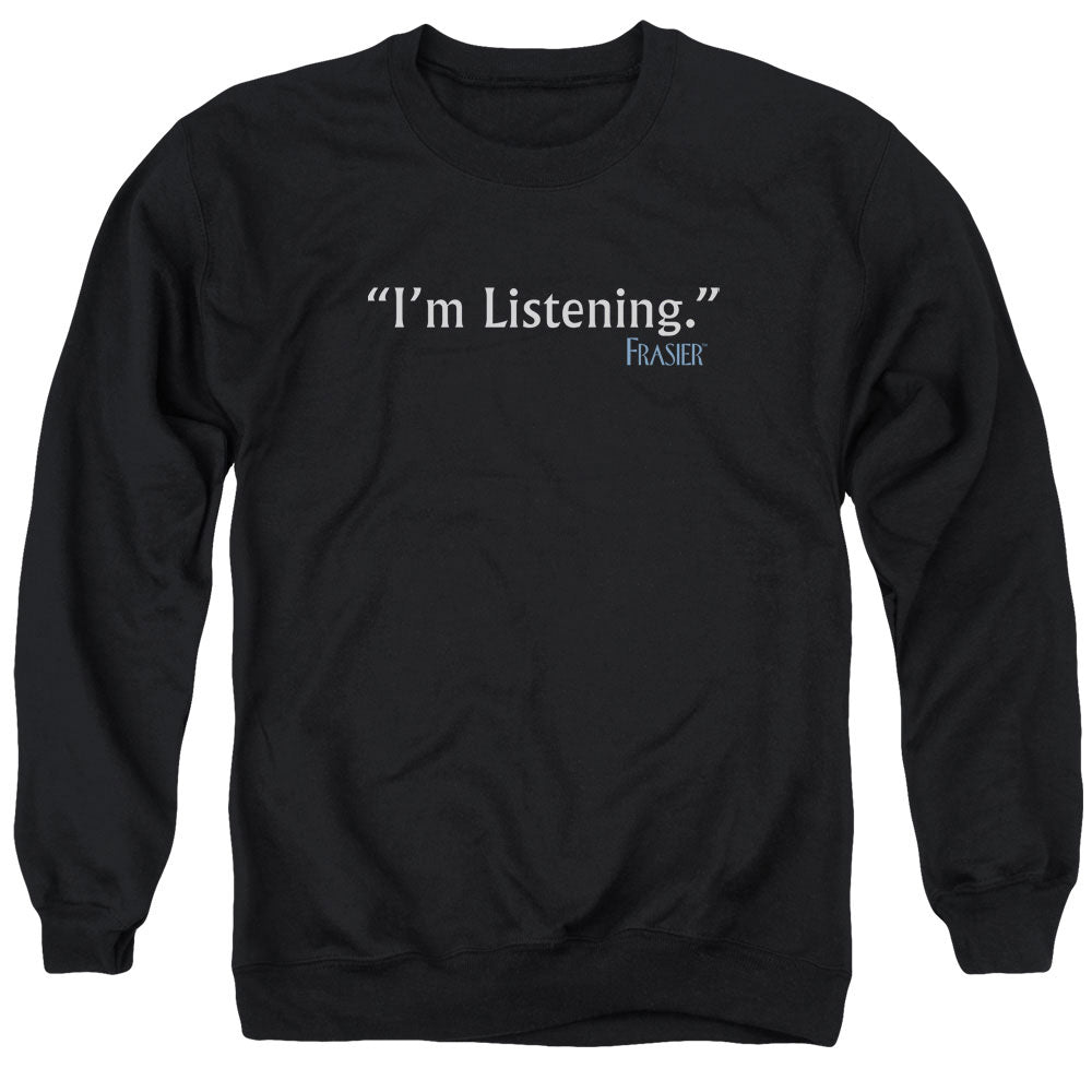 FRASIER/I&#39;M LISTENING - ADULT CREWNECK SWEATSHIRT - BLACK
