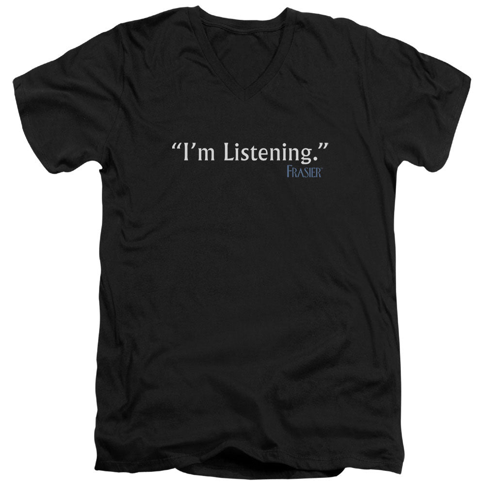 FRASIER/IM LISTENING - S/S ADULT V-NECK 30/1 - BLACK
