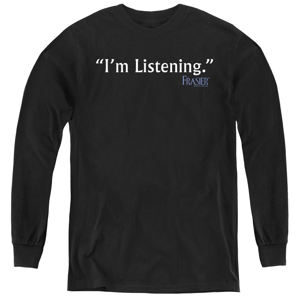 FRASIER/IM LISTENING - YOUTH LONG SLEEVE TEE - BLACK
