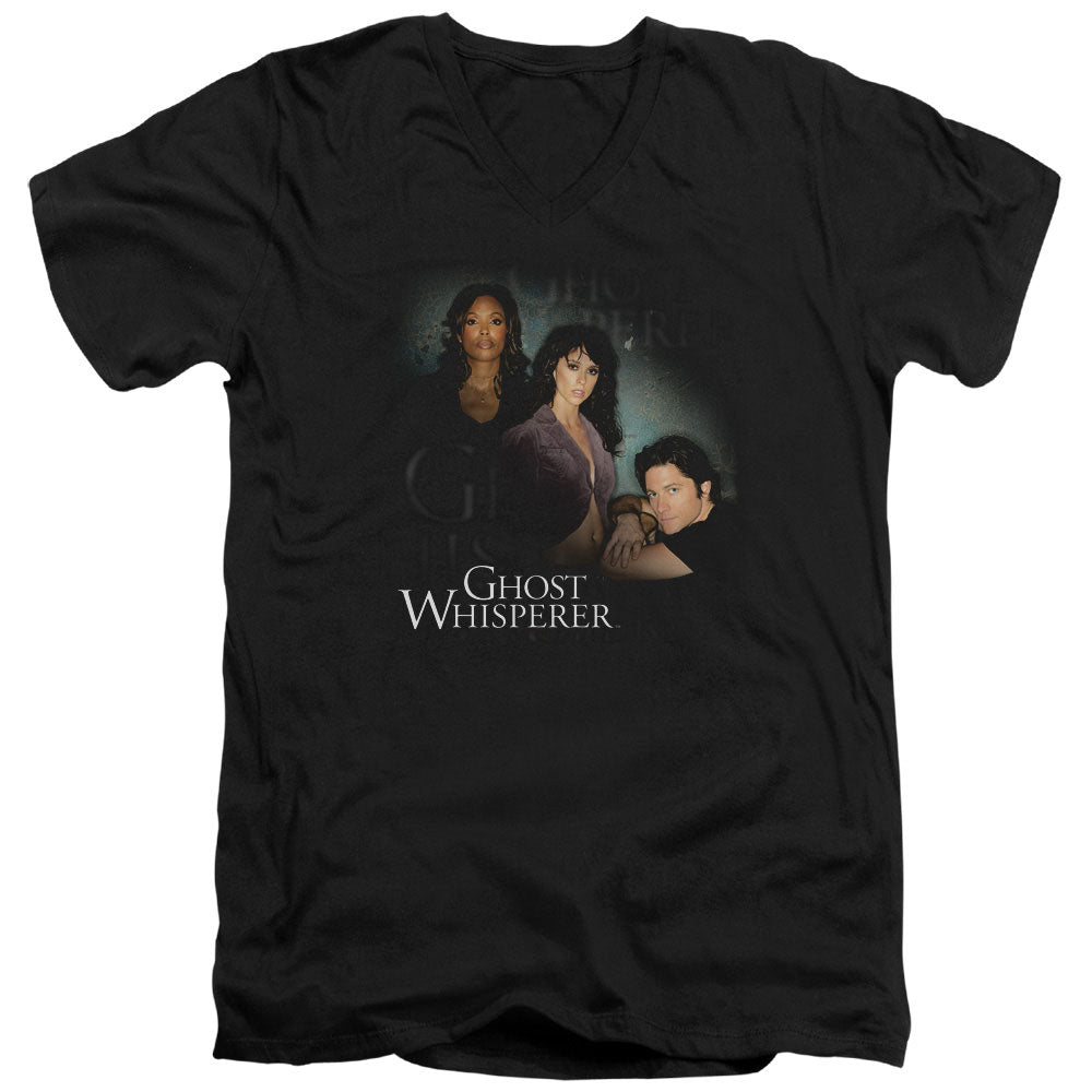 GHOST WHISPERER/DIAGONAL CAST - S/S ADULT V-NECK 30/1 - BLACK