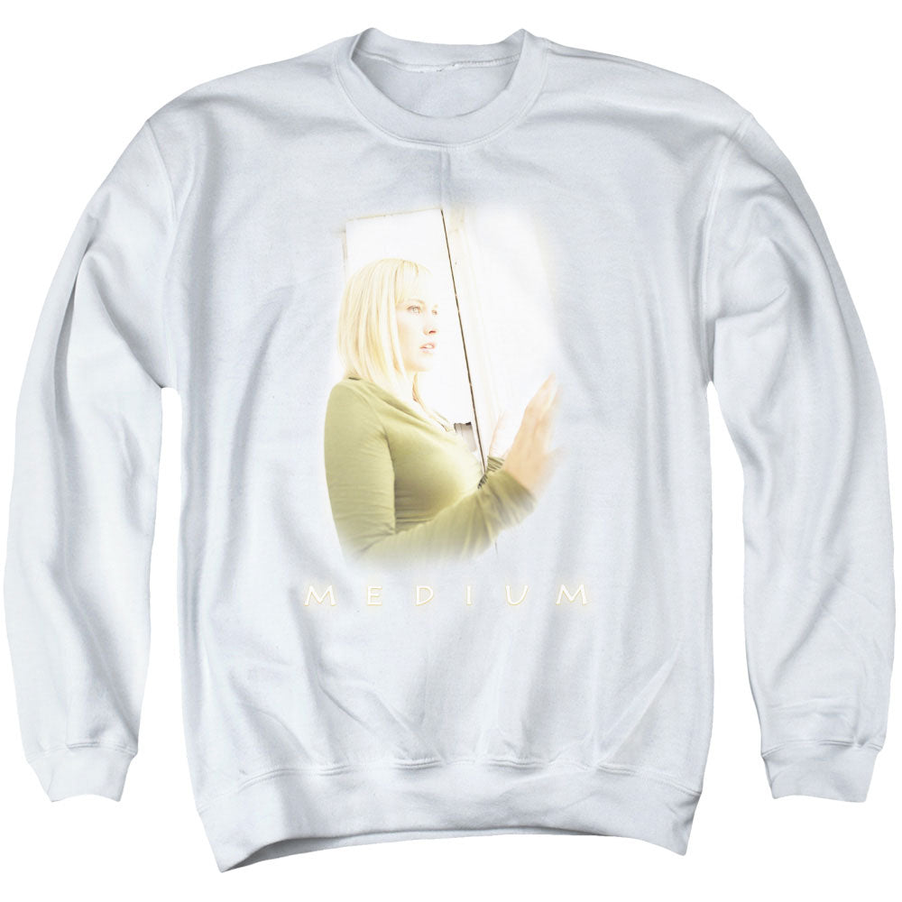 MEDIUM/WHITE LIGHT - ADULT CREWNECK SWEATSHIRT - WHITE