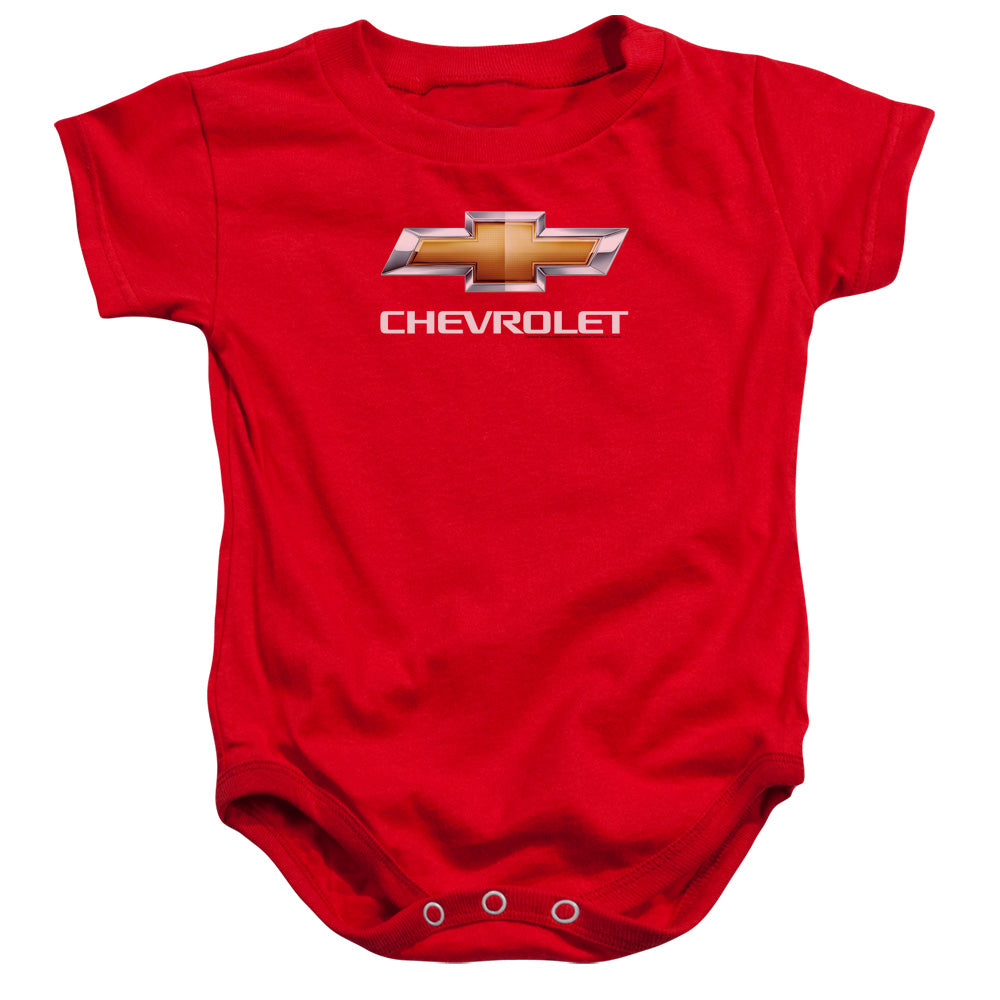 CHEVROLET/CHEVY BOWTIE STACKED - INFANT SNAPSUIT - RED