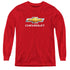 CHEVROLET/CHEVY BOWTIE STACKED - YOUTH LONG SLEEVE TEE - RED