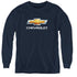 CHEVROLET/CHEVY BOWTIE STACKED - YOUTH LONG SLEEVE TEE - NAVY