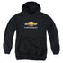 CHEVROLET/CHEVY BOWTIE STACKED - YOUTH PULLOVER HOODIE - BLACK