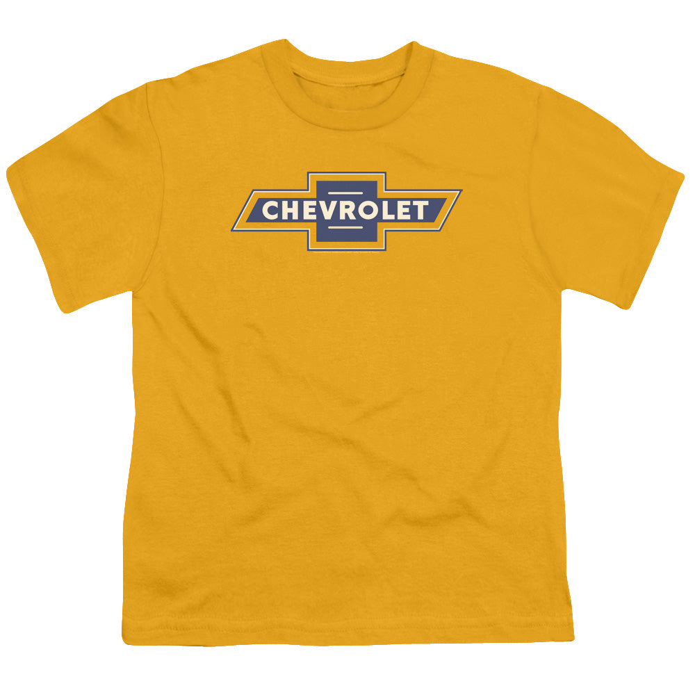 CHEVROLET/BLUE AND GOLD VINTAGE BOWTIE - S/S YOUTH 18/1 - GOLD
