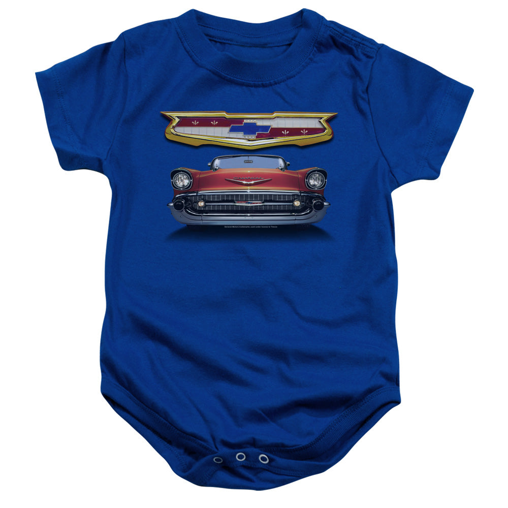 CHEVROLET/1957 BEL AIR GRILLE - INFANT SNAPSUIT - ROYAL BLUE