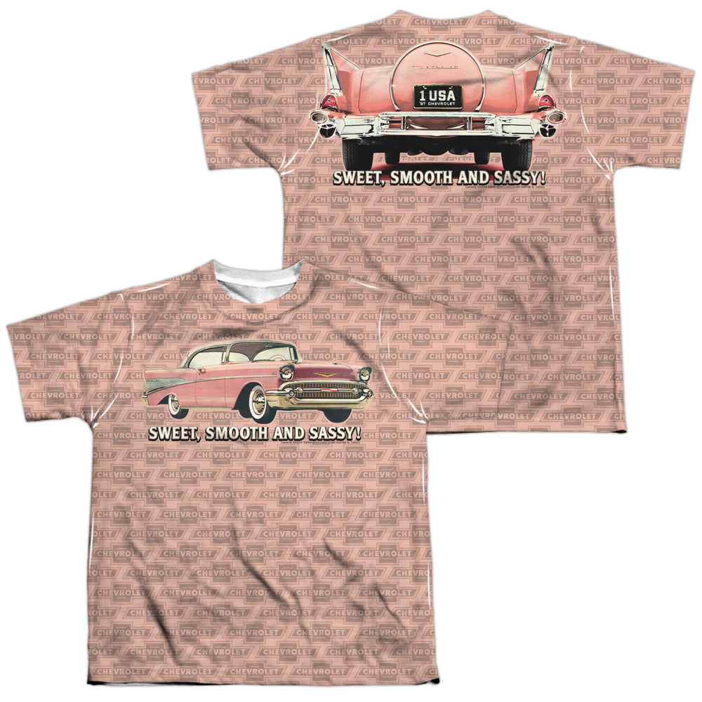 CHEVROLET/PINK AND BLACK DAYS (FRONT/BACK PRINT) - S/S YOUTH POLY CREW - MULTI