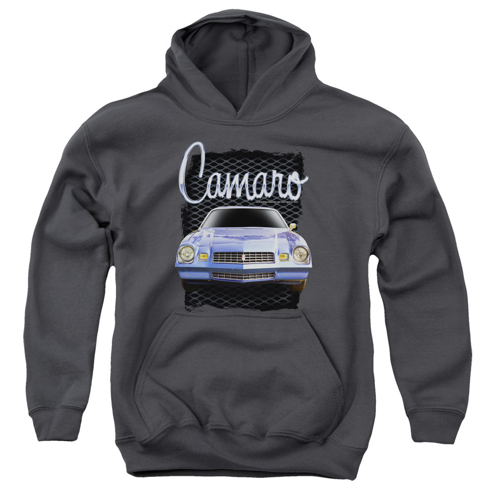 CHEVROLET/YELLOW CAMARO - YOUTH PULLOVER HOODIE - CHARCOAL