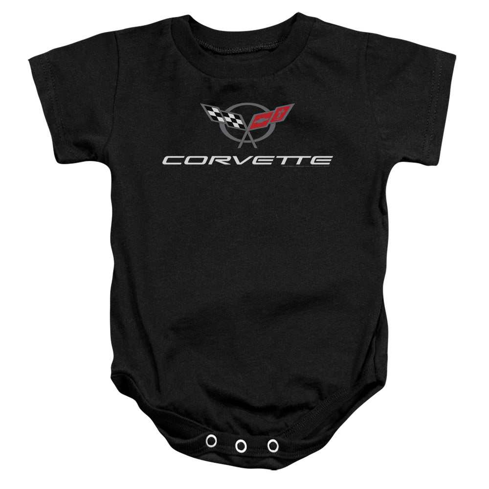 CHEVROLET/CORVETTE MODERN EMBLEM - INFANT SNAPSUIT - BLACK
