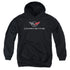 CHEVROLET/CORVETTE MODERN EMBLEM - YOUTH PULLOVER HOODIE - BLACK