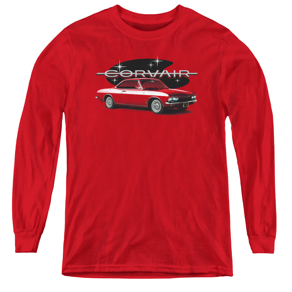 CHEVROLET/65 CORVAIR MONA SPYDA COUPE - YOUTH LONG SLEEVE TEE - RED