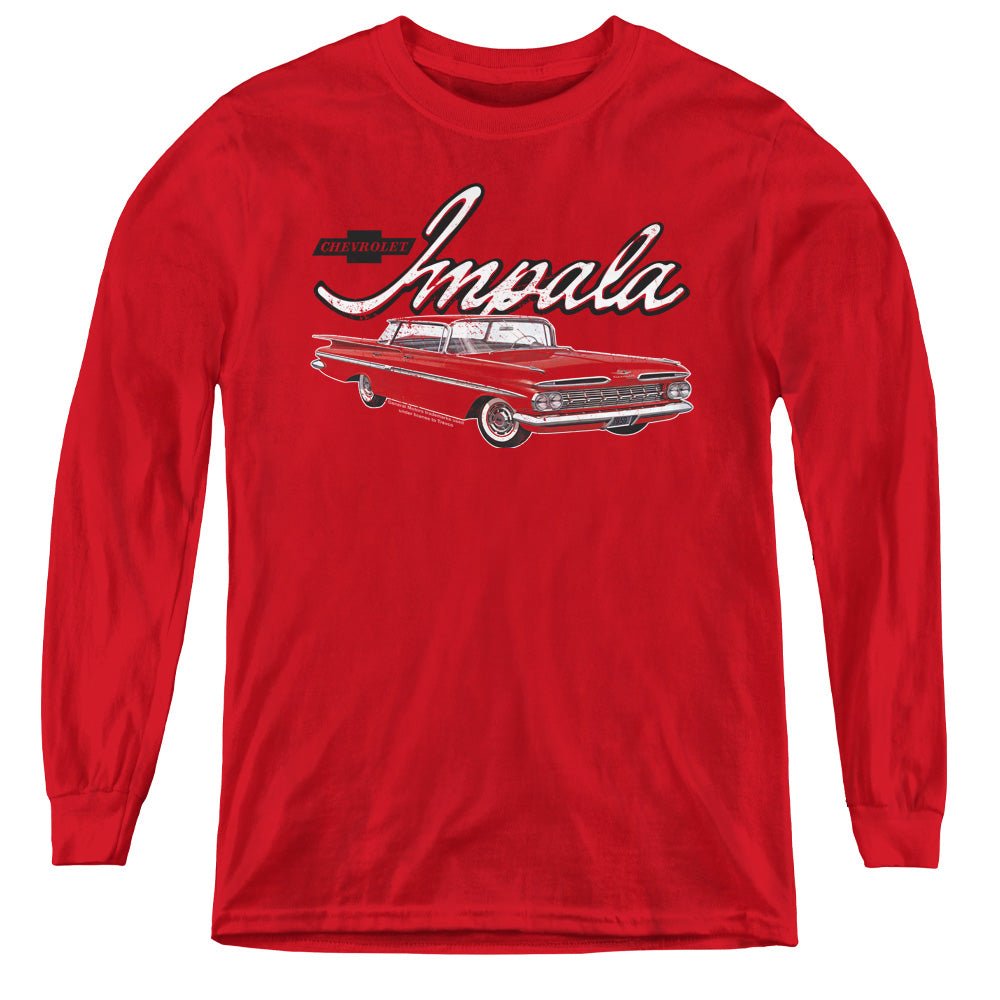 CHEVROLET/CLASSIC IMPALA - YOUTH LONG SLEEVE TEE - RED