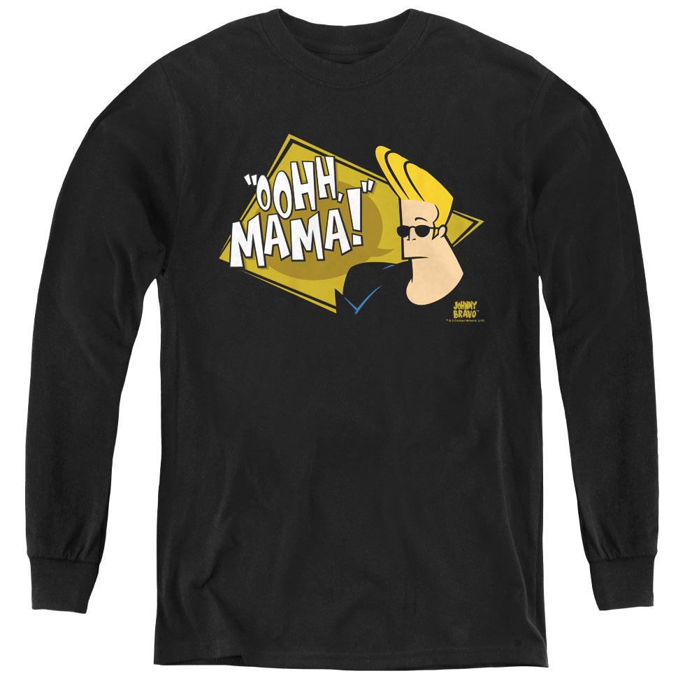 JOHNNY BRAVO/OOHH MAMA - YOUTH LONG SLEEVE TEE - BLACK