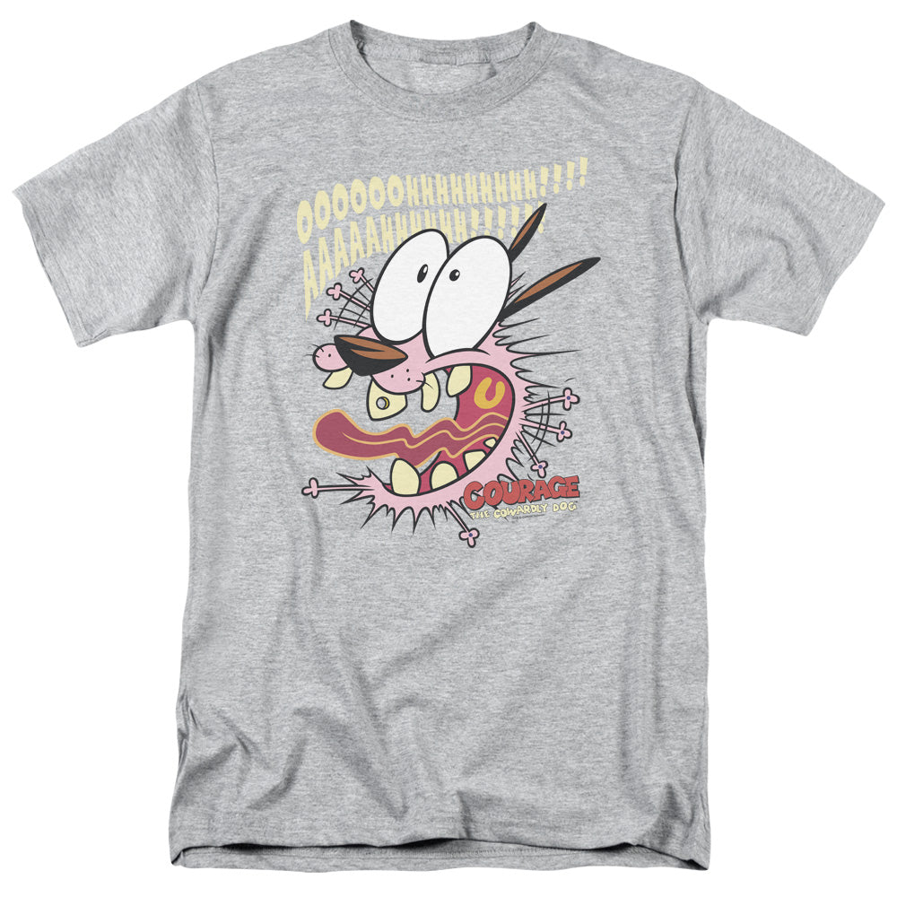 COURAGE THE COWARDLY DOG/SCAREDY DOG - S/S ADULT 18/1 - ATHLETIC HEATHER