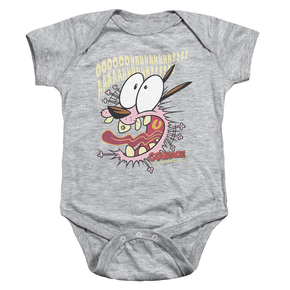 COURAGE THE COWARDLY DOG/SCAREDY DOG - INFANT SNAPSUIT - ATHLETIC HEATHER