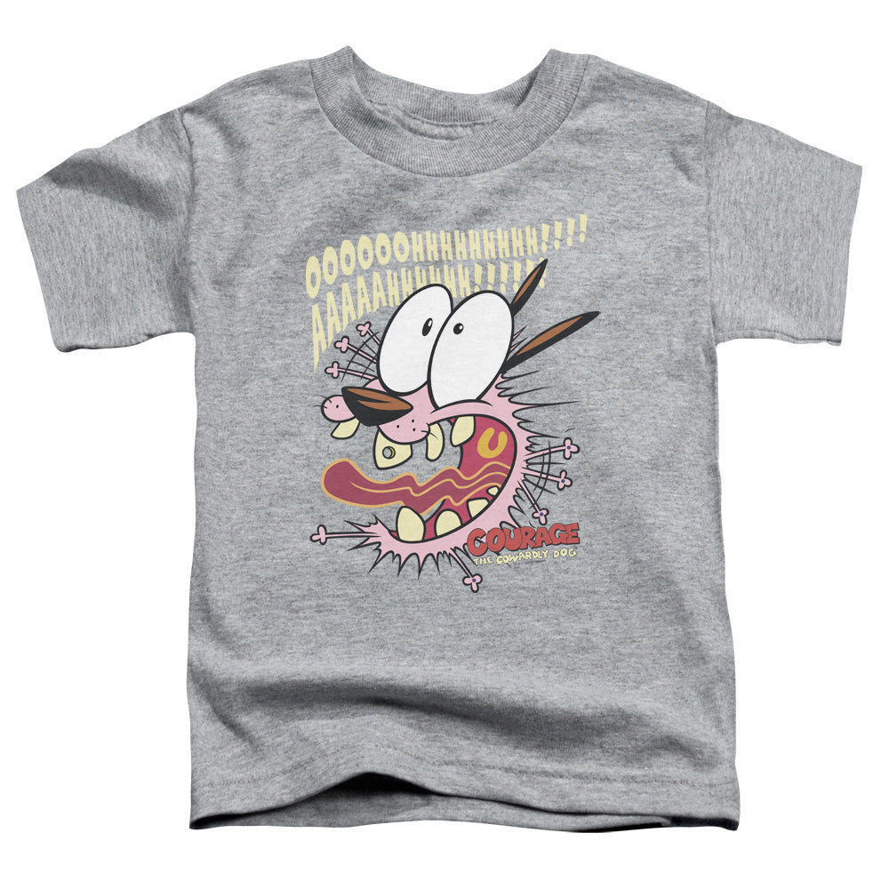 COURAGE THE COWARDLY DOG/SCAREDY DOG - S/S TODDLER TEE - ATHLETIC HEATHER