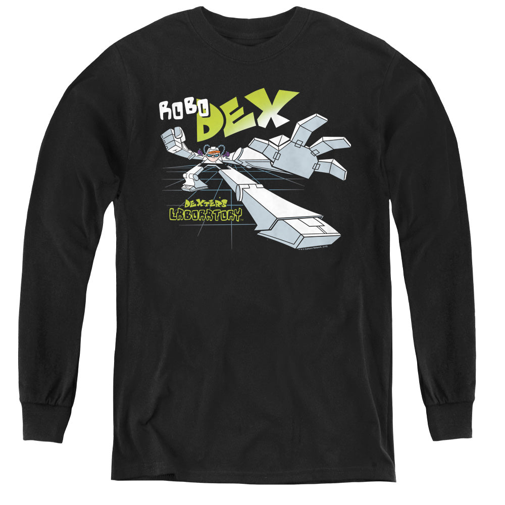DEXTERS LABORATORY/ROBO DEX - YOUTH LONG SLEEVE TEE - BLACK