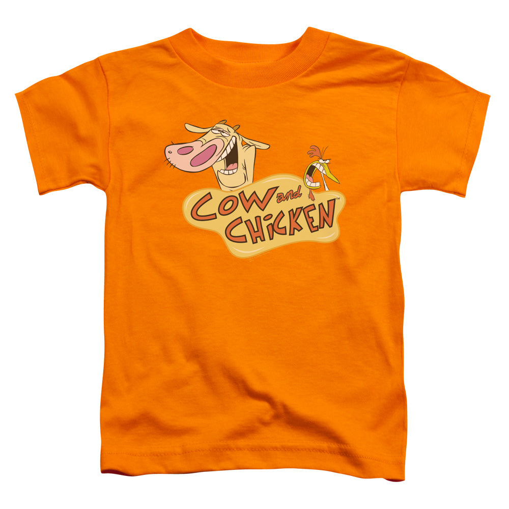 COW AND CHICKEN/LOGO - S/S TODDLER TEE - ORANGE