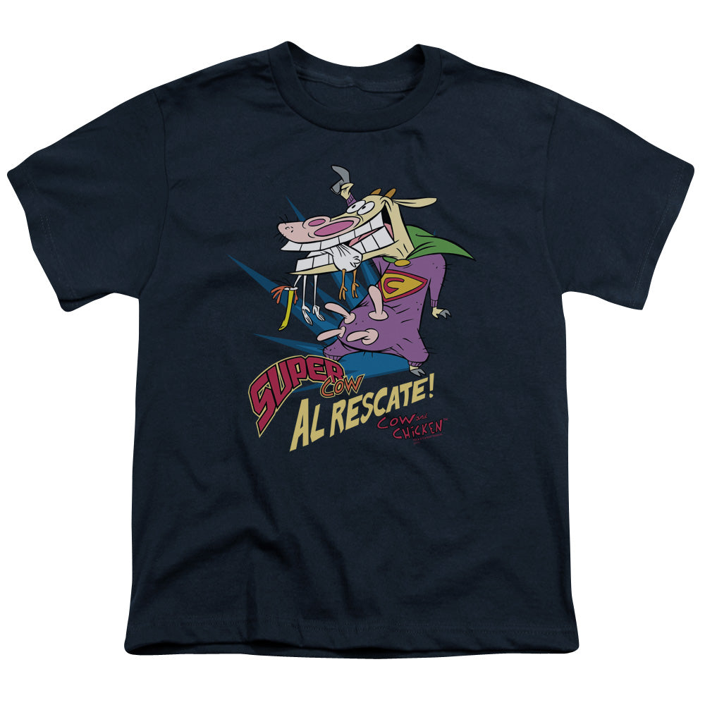 COW AND CHICKEN/SUPER COW - S/S YOUTH 18/1 - NAVY