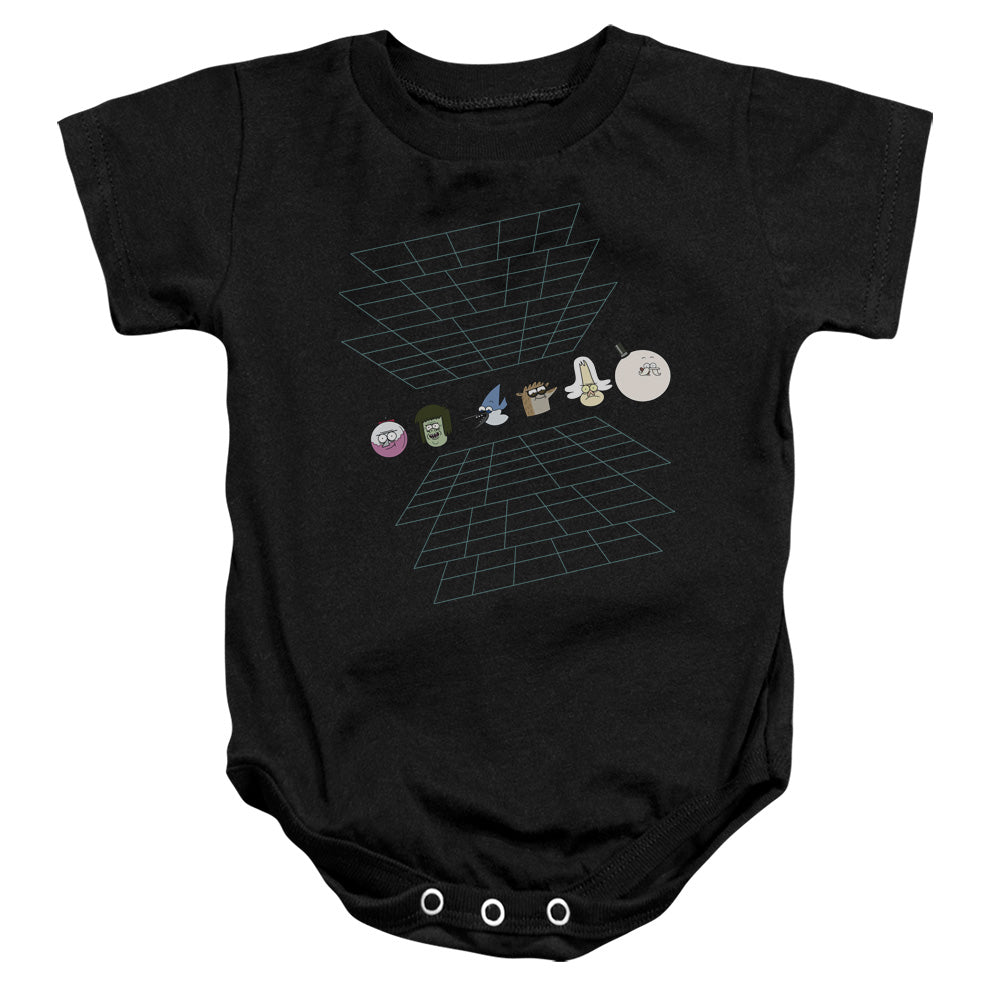 REGULAR SHOW/REGULAR GRID - INFANT SNAPSUIT - BLACK