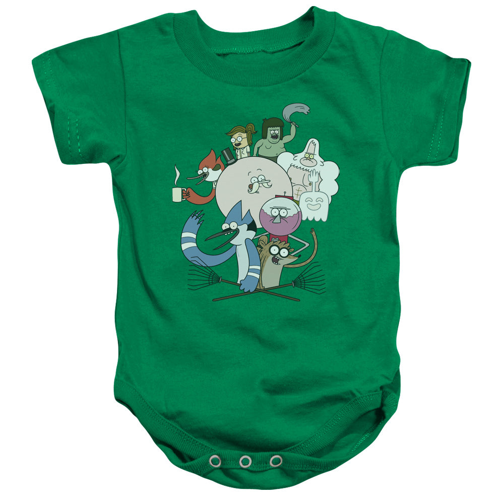 REGULAR SHOW/REGULAR CAST - INFANT SNAPSUIT - KELLY GREEN