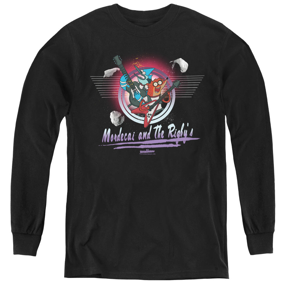 REGULAR SHOW/MORDECAI & THE RIGBYS - YOUTH LONG SLEEVE TEE - BLACK