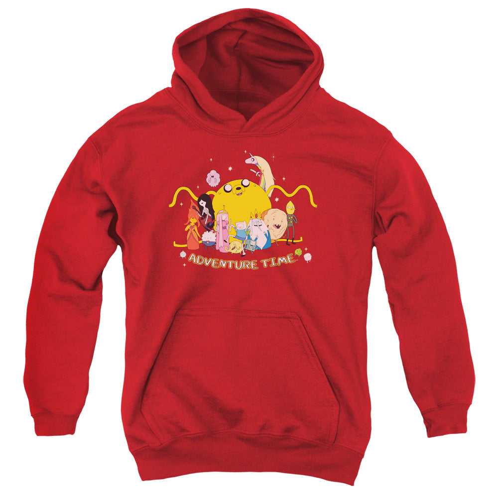 ADVENTURE TIME/OUTSTRETCHED - YOUTH PULLOVER HOODIE - RED