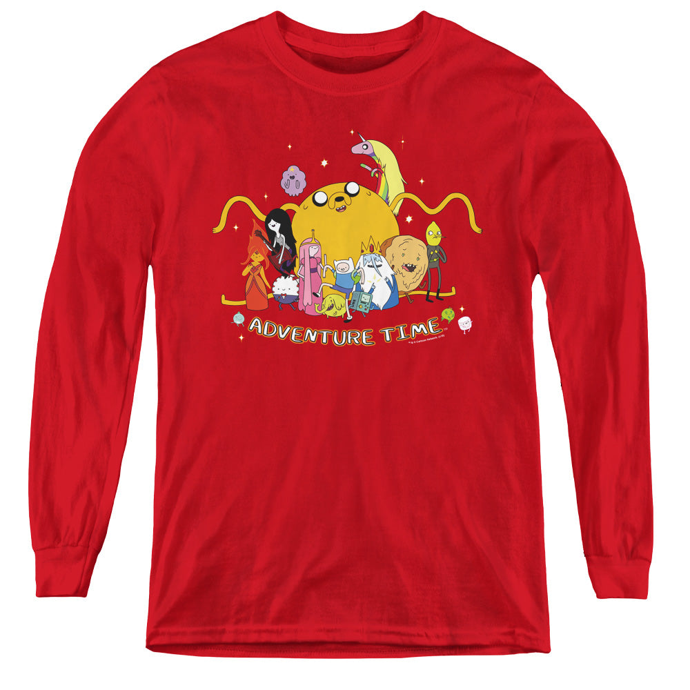 ADVENTURE TIME/OUTSTRETCHED - YOUTH LONG SLEEVE TEE - RED