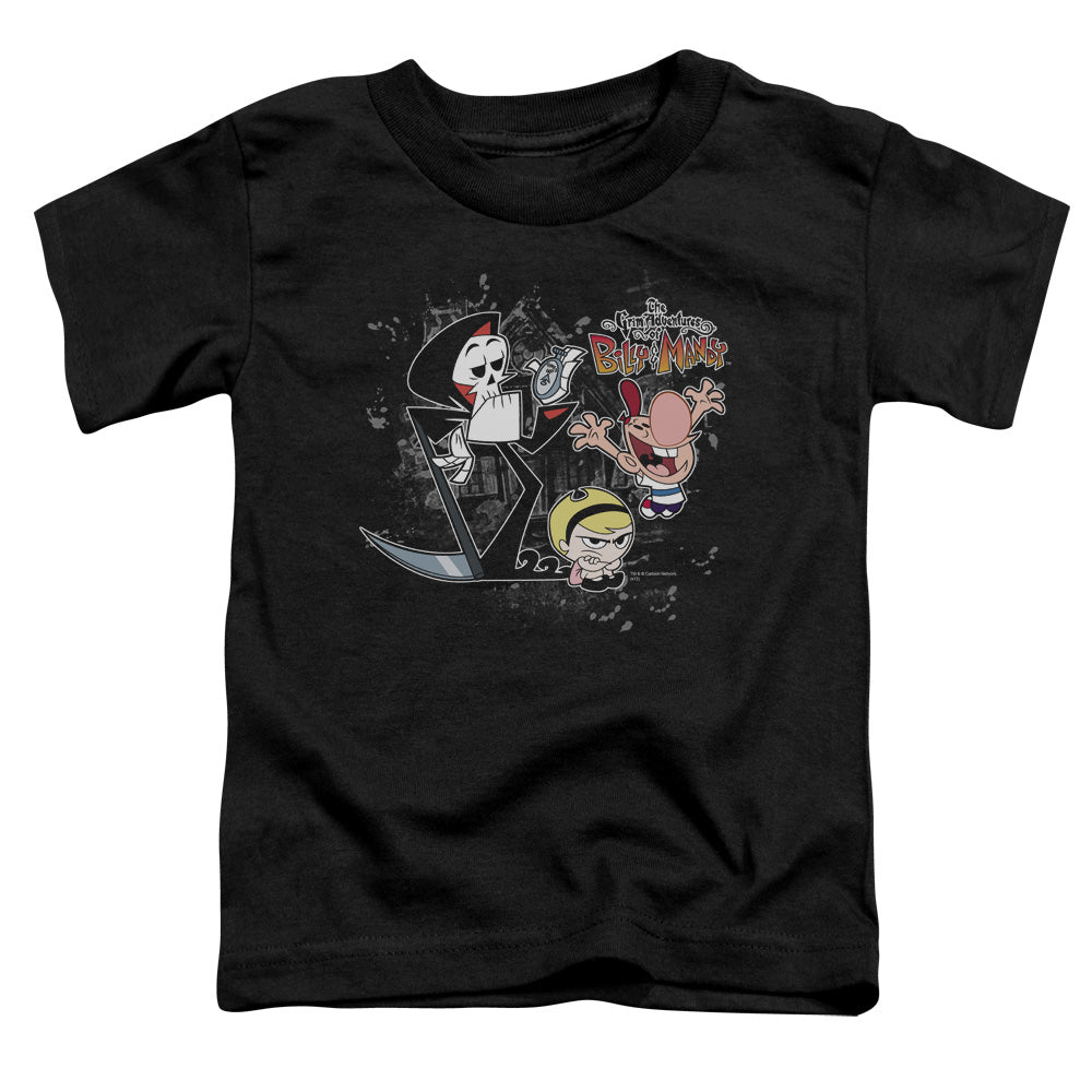 BILLY & MANDY/SPLATTER CAST - S/S TODDLER TEE - BLACK