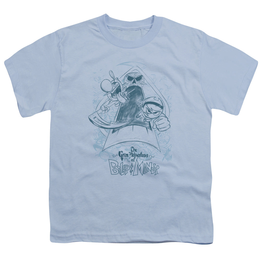 GRIM ADVENTURES OF BILLY & MANDY/SKETCHED - S/S YOUTH 18/1 - LIGHT BLUE