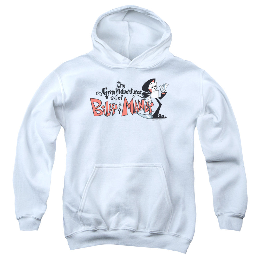 BILLY & MANDY/LOGO - YOUTH PULLOVER HOODIE - WHITE